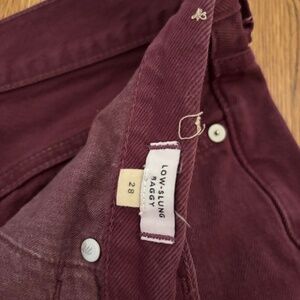 Madewell Wide leg low slung baggy jeans - 28 - Deep burgundy
